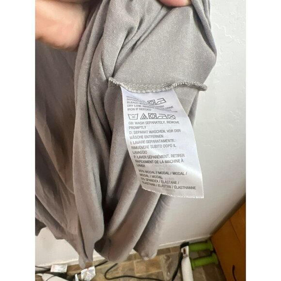 LOGO Sz M Lori Goldstein Modal Tank Dress Taupe Grey Flowy Dress - Picture 4 of 6